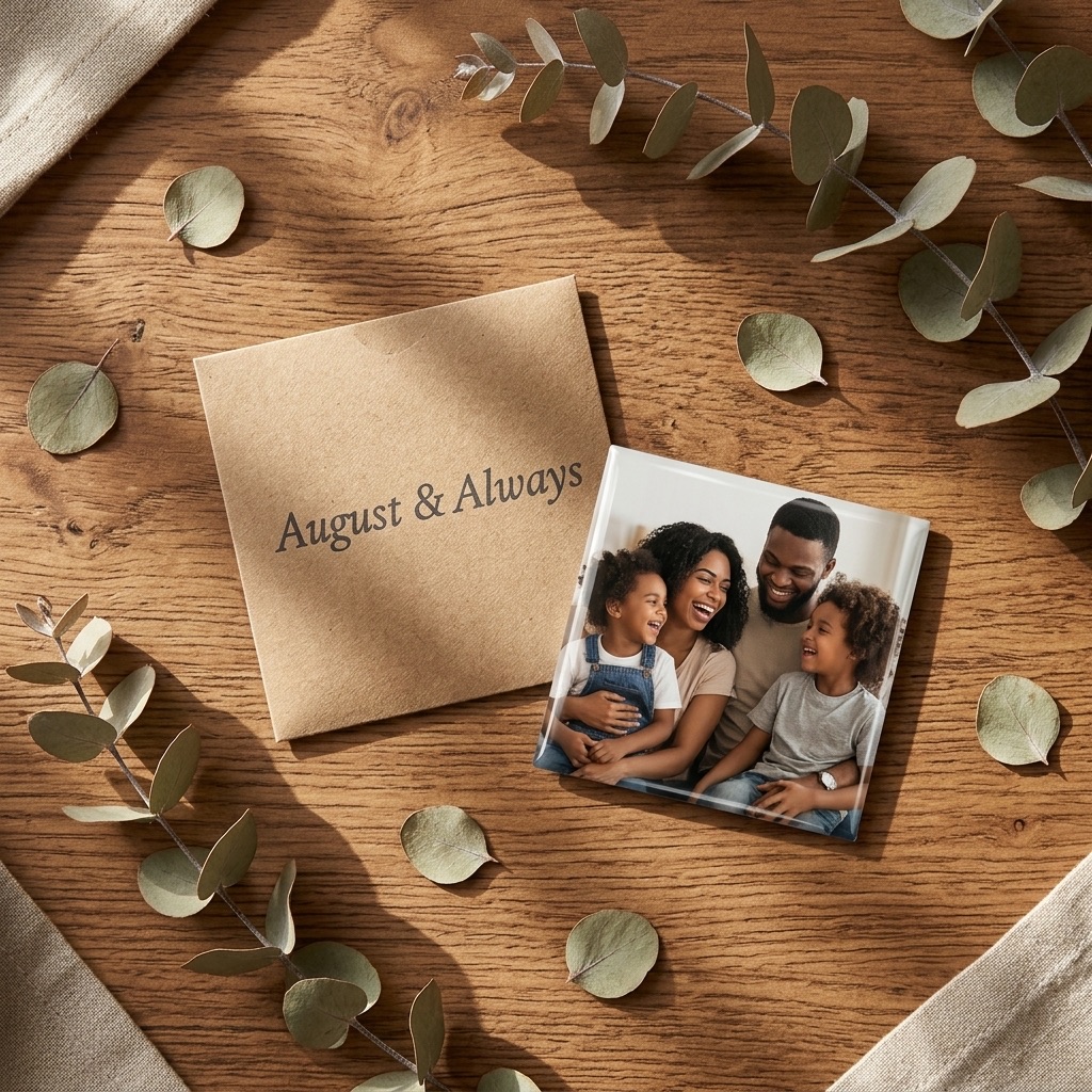 A kraft gift box closed with a natural ribbon bow, ready to give as a present.